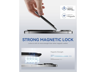 Portefeuille — Magnetic Wallet for iPhone 5 Card Holder with Stand RFID Blocking B