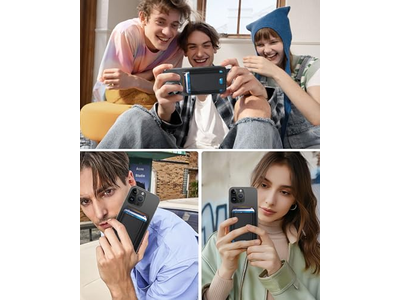 Portefeuille — Magnetic Wallet for iPhone 7 Card Holder Leather Minimalist RFID Bl