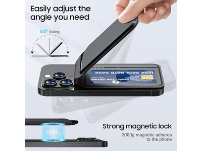 Portefeuille — Magnetic Wallet for iPhone Adjustable Leather Card Holder RFID Block