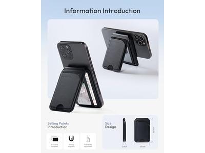 Portefeuille — Magnetic Wallet for iPhone with Adjustable Stand and RFID Blocking