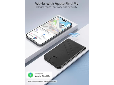 Portefeuille — Magnetic Wallet for iPhone with Find My 6 Card Holder RFID Blocking