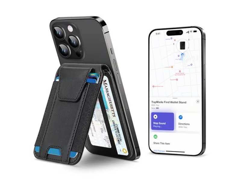 Portefeuille — Magnetic Wallet for iPhone Works with Find My Adjustable Stand 9 Ca