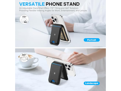 Portefeuille — Magnetic Wallet for MagSafe Genuine Leather 6 Card Holders RFID Blo