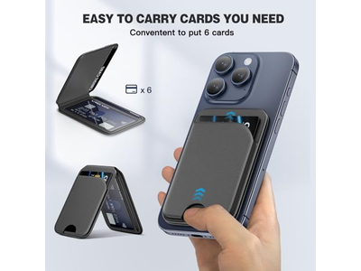 Portefeuille — Magnetic Wallet for Phone Adjustable Leather Card Holder and Stand