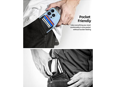 Portefeuille — Magnetic Wallet with 2 Card Slots for iPhone Vegan Leather Black