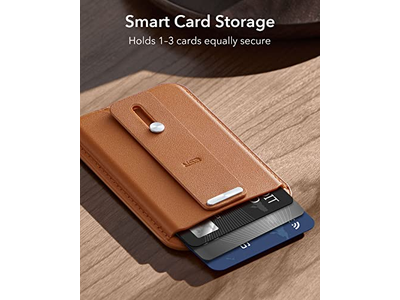 Portefeuille — Magnetic Wallet with 3-Card Holder and Finger Loop Vegan Leather Bro