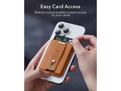 Portefeuille — Magnetic Wallet with 3-Card Holder and Finger Loop Vegan Leather Bro