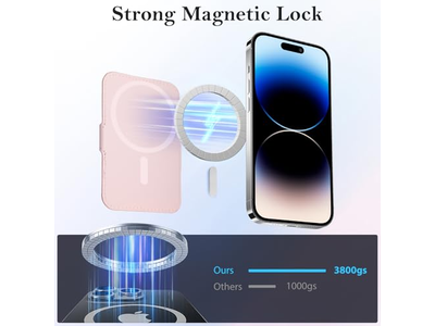 Portefeuille — Magnetic Wallet with Card Holder for Magsafe Compatible Phones - Pink