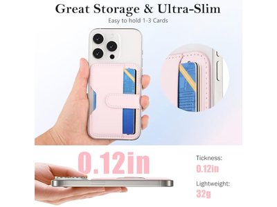 Portefeuille — Magnetic Wallet with Card Holder for Magsafe Compatible Phones - Pink