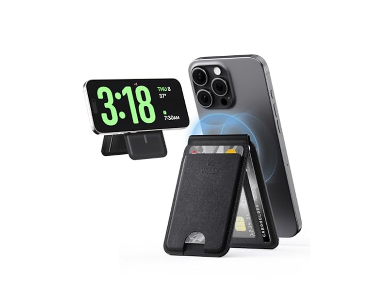 Portefeuille — Magnetic Wallet with RFID Blocking 5 Card Holder and Adjustable Stand