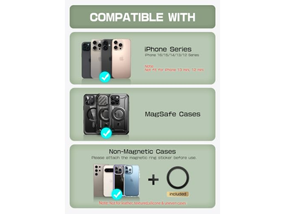 Portefeuille — Magnetic Wallet with Stand Holds 6 Cards RFID Blocking Phone Stand