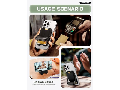 Portefeuille — Magnetic Wallet with Stand Holds 6 Cards RFID Blocking Phone Stand