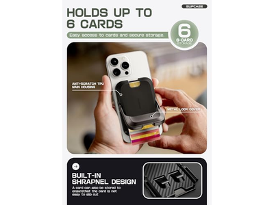 Portefeuille — Magnetic Wallet with Stand Holds 6 Cards RFID Blocking Phone Stand