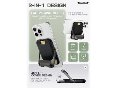 Portefeuille — Magnetic Wallet with Stand Holds 6 Cards RFID Blocking Phone Stand