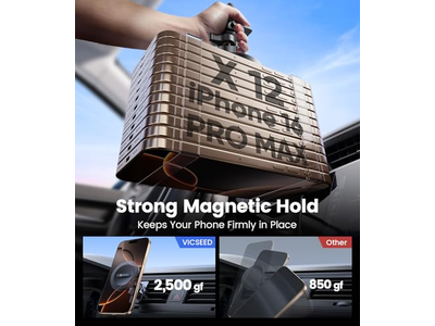 Support pour téléphone — MagSafe Car Mount Black Strongest Magnetic Phone Holder