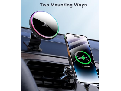 Support pour téléphone — Magsafe Car Mount Charger 15W Wireless Car Charger