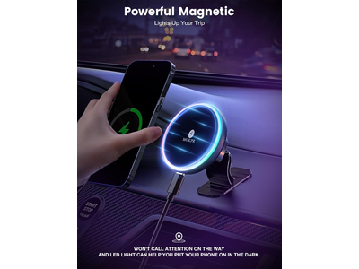 Support pour téléphone — Magsafe Car Mount Charger 15W Wireless Car Charger