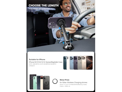 Support pour téléphone — MagSafe Car Mount Charger Auto-Alignment Phone Holder