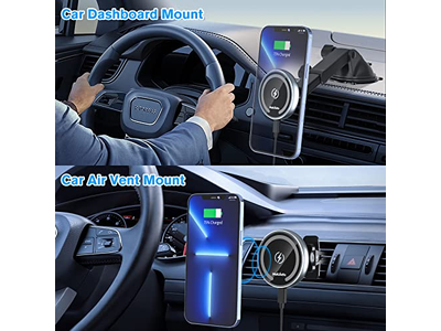 Support pour téléphone — MagSafe Car Mount Charger Auto-Alignment Phone Holder