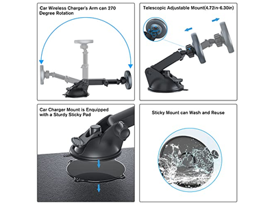 Support pour téléphone — MagSafe Car Mount Charger Auto-Alignment Phone Holder