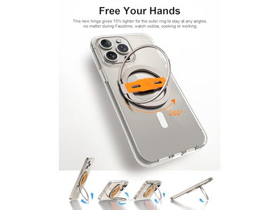 Poignée pour téléphone — MagSafe Compatible Phone Grip Stand with Replaceable Finger Strap