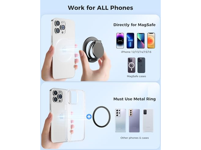 Poignée pour téléphone — MagSafe Dual-Side Magnetics Removable Gym Phone Grip