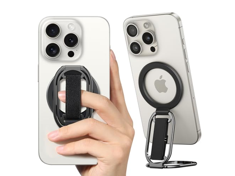 Poignée pour téléphone — MagSafe Phone Grip and Kickstand with Finger Loop 4-in-1 Holder