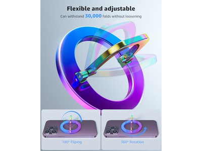 Poignée pour téléphone — MagSafe Phone Grip Magnetic Ring Holder with Adjustable Stand Colorf