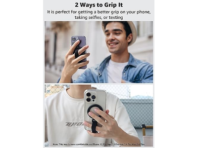 Poignée pour téléphone — MagSafe Phone Grip with Finger Strap Removable Magnetic Ring Holder