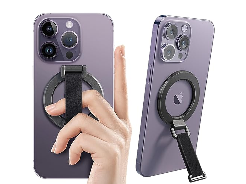 Poignée pour téléphone — MagSafe Phone Grip with Removable Magnetic Ring Holder and Kickstand