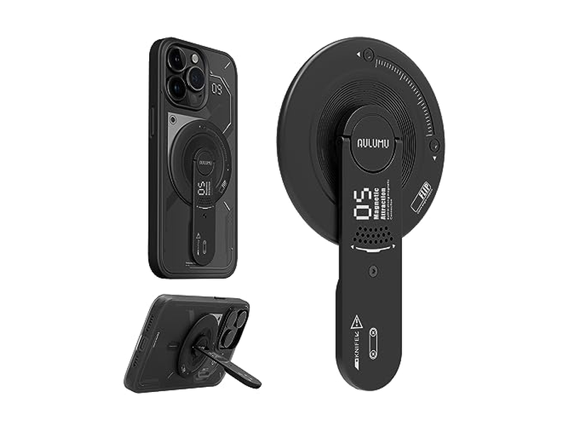 Poignée pour téléphone — MagSafe Stand Grip - Removable 360degree Adjustable Phone Kickstand - Black