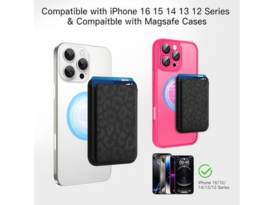 Portefeuille — MagSafe Wallet Cheetah Print Pattern Magnetic Card Holder for Phones