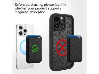 Portefeuille — MagSafe Wallet Cheetah Print Pattern Magnetic Card Holder for Phones