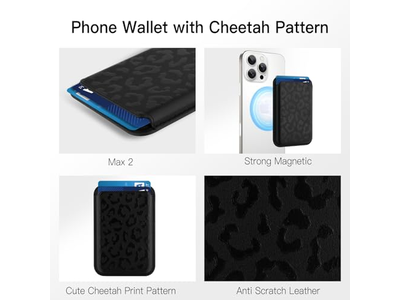 Portefeuille — MagSafe Wallet Cheetah Print Pattern Magnetic Card Holder for Phones