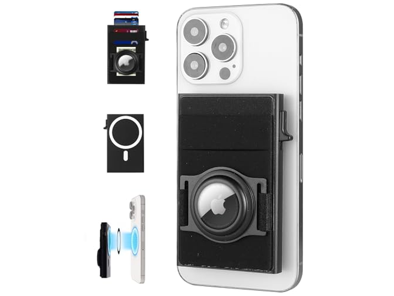 Portefeuille — MagSafe Wallet with AirTag Holder Slim Credit Card Holder with Elasti