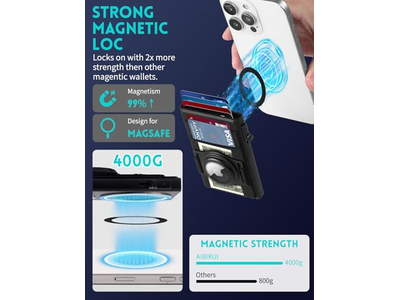 Portefeuille — MagSafe Wallet with AirTag Holder Slim Credit Card Holder with Elasti