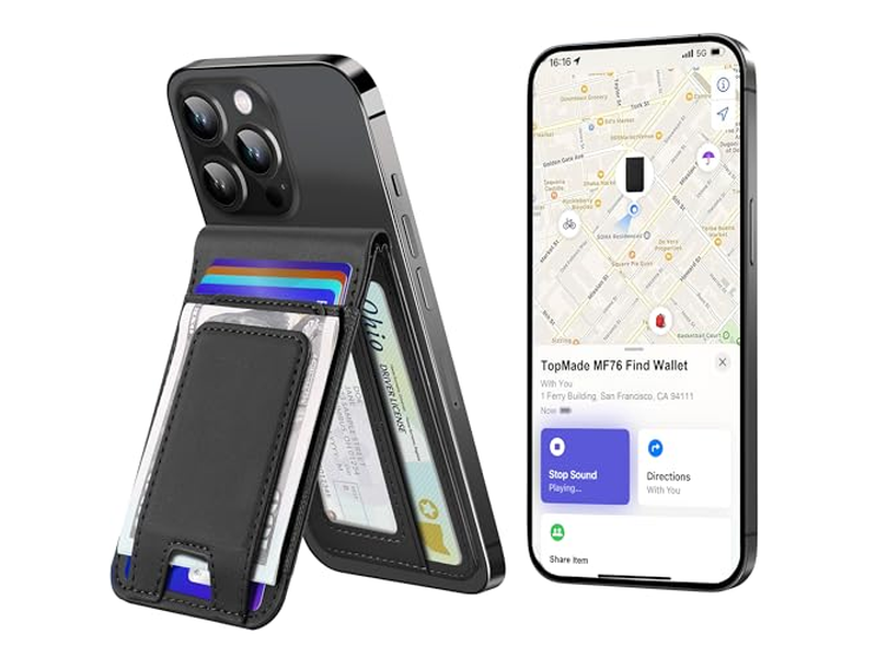 Portefeuille — MagSafe Wallet with Money Clip Works with Find My 8 Card Holder Bla