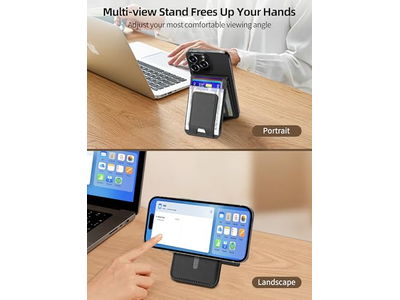 Portefeuille — MagSafe Wallet with Money Clip Works with Find My 8 Card Holder Bla