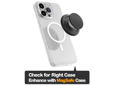 Poignée pour téléphone — Phone Grip for MagSafe Magnetic Stand One Finger Pop and Snap Black