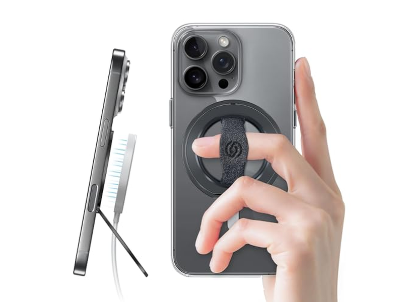 Poignée pour téléphone — Phone Grip Stand with Finger Strap and Magnetic Ring Holder Kickstand
