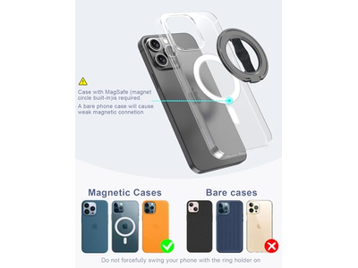 Poignée pour téléphone — Phone Grip Stand with Finger Strap and Magnetic Ring Holder Kickstand