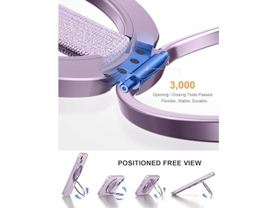 Poignée pour téléphone — Phone Grip Stand with Replaceable Finger Loop and Magnetic Ring Holder