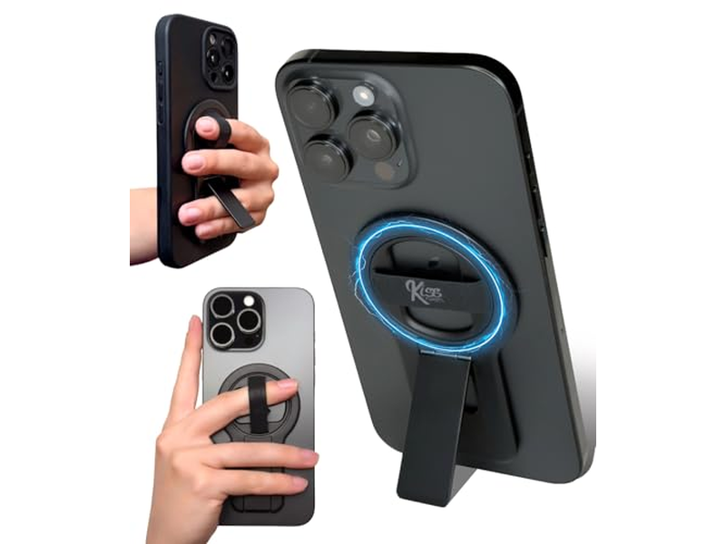 Poignée pour téléphone — Phone Grip with Loop and Kickstand - Magnetic 360degree Spin Tripod