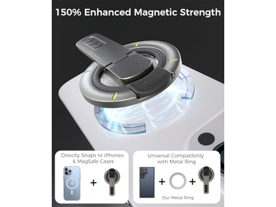 Poignée pour téléphone — Phone Grip with Magnetic Ring and 360degree Rotation for All Phones