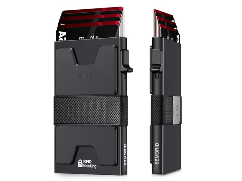 Portefeuille — Slim Aluminum Card Holder Wallet RFID Blocking Holds 12plus Cards Plus