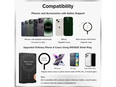 Portefeuille — Slim Wallet with Money Clip RFID Blocking Metal Card Holder Black