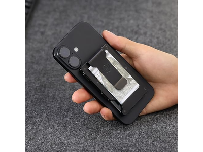 Portefeuille — Slim Wallet with Money Clip RFID Blocking Metal Card Holder Black