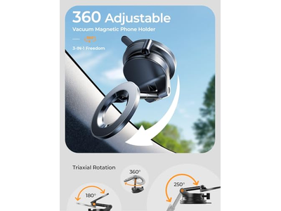 Support pour téléphone — Suction Cup Phone Mount, Vacuum Magnetic Phone Holder