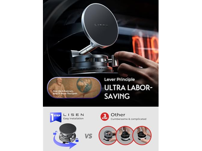 Chargeur — Suction Cup Phone Mount 15W Magsafe Car Mount Charger