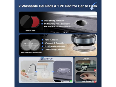 Support pour téléphone — Suction Cup Phone Mount with Washable Nano Gel Pads